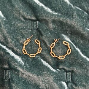 Gold Plated Link Hoops